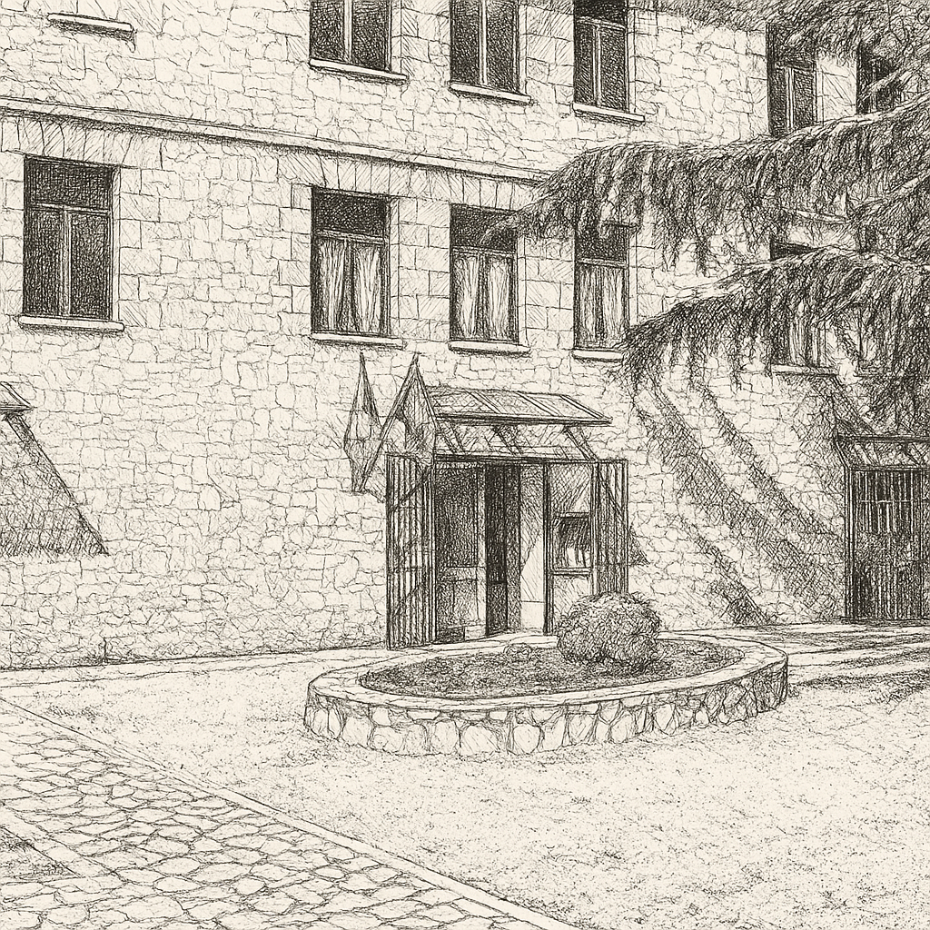 Veduta dell'ingresso alla Biblioteca
