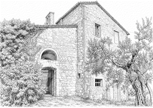 Disegno della Pieve di Santa Firmina