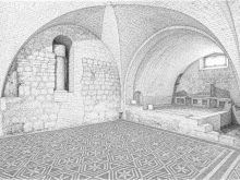 Disegno dell'interno della Casa romana di Spoleto